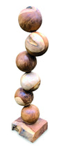 Teak 6 Ball Sculpture 65 cm