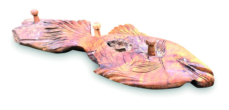 Teak Driftwood Fish Wall coat rack