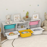 AIYAPLAY Low Height 2 Tiers Storage Organiser, Kids Toy Storage Unit with 6 Removable Bins for Bedroom, Nursery, Playroom