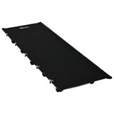 Outsunny Lightweight Camping Bed, Aluminium Portable Camp Cot w/ Strong Support 150kg and Carry Bag for Camping, Black