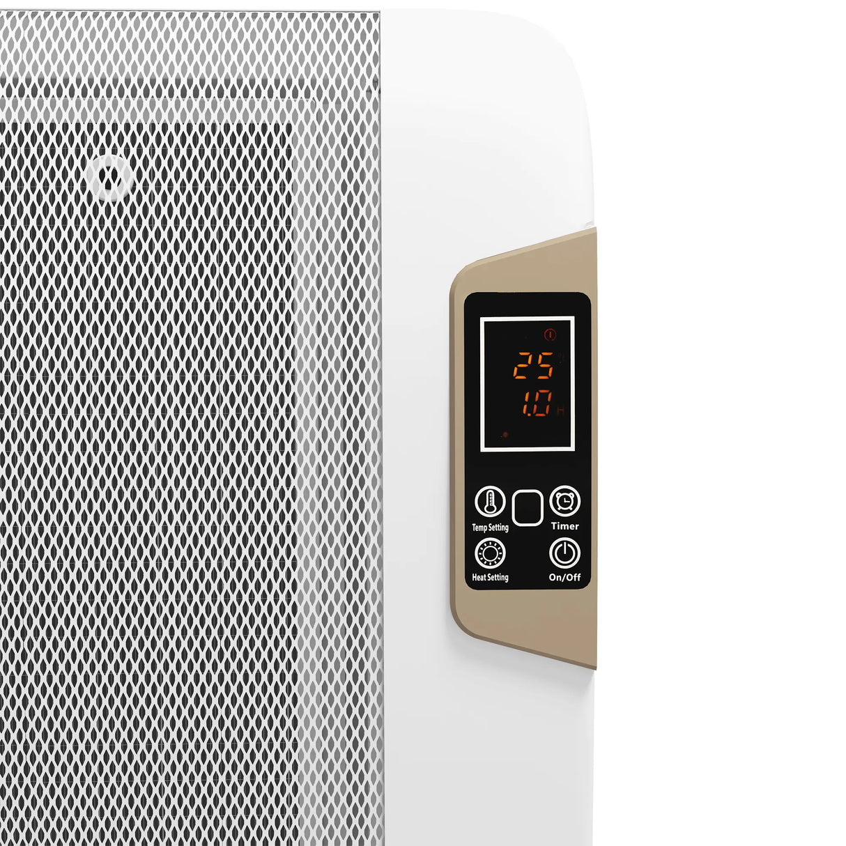 HOMCOM Mica Electric Space Heater, Portable Heater for Home with 2 Heat Settings, Living Room, Study, Garage, Adjustable Temperature 18-30C, 1000W/2000W, White
