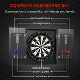 SPORTNOW Bristle Dartboard with Cabinet, 6 Steel Tip Darts, Cabinet