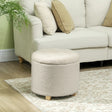 HOMCOM 40.5L Teddy Fleece Storage Ottoman - Cream White