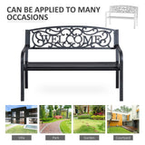 Outsunny 126Lx60Wx85H cm Steel Bench-Black