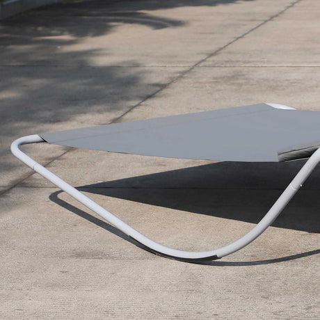 Outsunny Rocking Sun Lounger, Double Garden Lounger Sunbed with Headrest Pillows, Texteline Outdoor Rocking Chair Swing Hammock Daybed with Metal Frame for Patio, Terrace, 212 x 175 x 60 cm, Grey