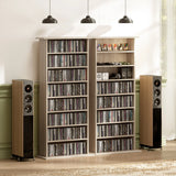 HOMCOM 360 CD Storage Unit - Natural Wood Finish