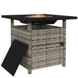 Outsunny 72.5 x 72.5cm 50,000 BTU Fire Pit Table, with Cover - Grey