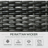 Outsunny Eight-Piece Rattan Sofa Set - Orange/Grey