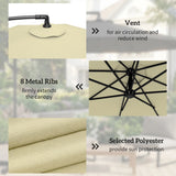 Outsunny 3m Overhanging Parasol, with Base, Weights and Cover - Sand brown