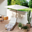 Outsunny 2 x 3m Wooden Garden Parasol Umbrella Outdoor Sun Shade Canopy, Cream White