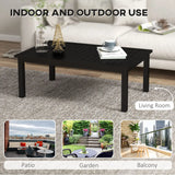 Outsunny 100cm x 60cm Aluminium Outdoor Coffee Table - Black