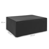 Outsunny Garden Furniture Cover, Waterproof Anti-UV Large Protective Patio Set Covers, 235 x 190 x 90cm, Black