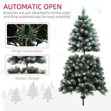 HOMCOM 5ft Snow-Dipped Artificial Pine Christmas Tree