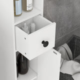 kleankin 180cm Slim Bathroom Cabinet, with Drawer, Shelves and Cupboards - White