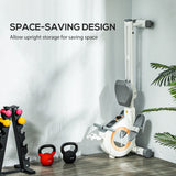 SPORTNOW Rowing Machine, 16-Level Magnetic Rower Machine with LCD Monitor and Phone Holder, White