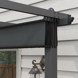 Outsunny 3 x 4m Aluminium Pergola, with Retractable Roof - Dark Grey