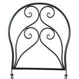 Outsunny 3 Pieces Garden Bistro Set with Coffee Table and 2 Folding Single Chairs, Mosaic Garden Table Top and Seats, Metal Frame, for Patio Balcony, Black