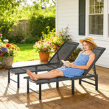 Outsunny Set of Two Reclining Sun Loungers - Black