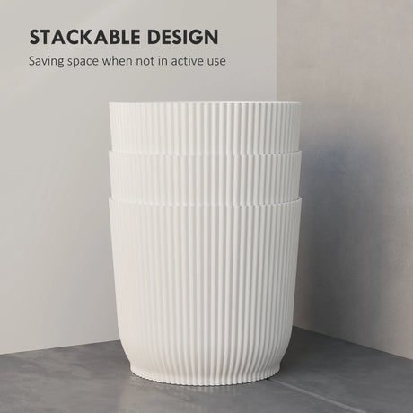 Outsunny Set of Three 22cm Planters - White