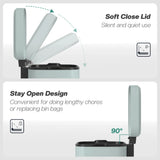 HOMCOM 20L Modern Boxy Metal Home Kitchen Bin - Light Green