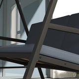 Outsunny Three-Seat Garden Swing Chair, with Adjustable Canopy - Dark Grey