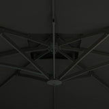 Outsunny 3m Thick Fabric Cantilever Garden Parasol, with Cross Base - Grey