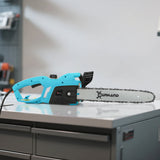 DURHAND 2000W Powerful Electric Chainsaw, 16" Aluminium Blade Portable Corded Chain Saw, 7250rpm Chain Saw for Garden Tree Pruning, 13m/s Chain Speed Auto Chain Lubrication to Cut Wood, Blue