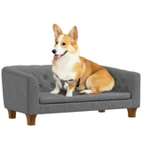 PawHut Dog Sofa Bed w/ Soft Cushion for Medium Dogs - Grey