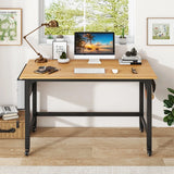 120cm Mobile Computer Desk with Storage Bag and 2 Headphone Hooks-Natural