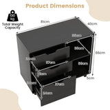 3-Drawer File Cabinet with Adjustable Shelf and Wheels for Letter-Black