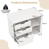 3-Drawer File Cabinet with Adjustable Shelf and Wheels for Letter-White