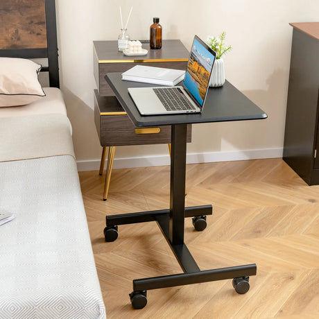 Height Adjustable Rolling Standing Desk-Black