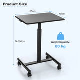 Height Adjustable Rolling Standing Desk-Black
