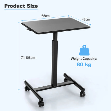 Height Adjustable Rolling Standing Desk-Black