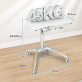Mobile Standing Laptop Desk with Tablet Holder and 4 Rolling Casters-White