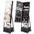 Jewelry Cabinet with Full-Length Mirror-Black