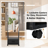 Jewelry Cabinet with Full-Length Mirror-Black