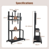 Mobile TV Stand with Camera Shelf and AV Shelves for 32-80 Inch Flat/Curved TVs