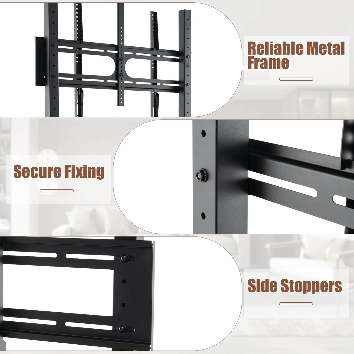 Mobile TV Stand with Camera Shelf and AV Shelves for 32-80 Inch Flat/Curved TVs