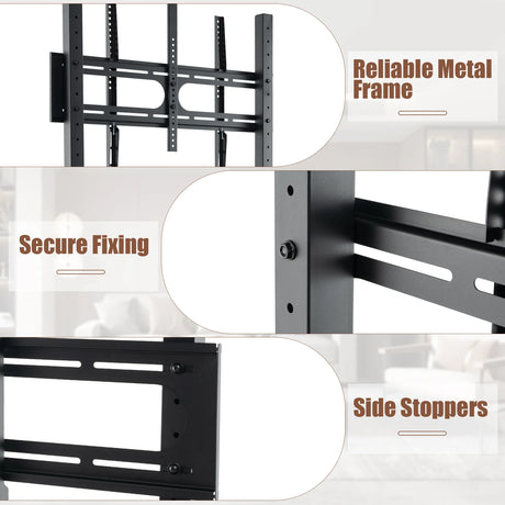 Mobile TV Stand with Camera Shelf and AV Shelves for 32-80 Inch Flat/Curved TVs