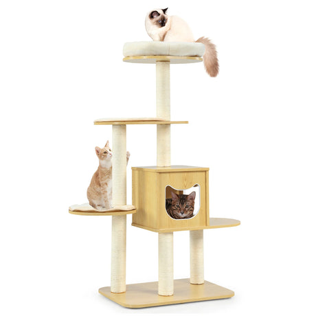 Multi-purpose Cat Tree with Plush Perch for Kittens and Cats