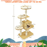 Multi-purpose Cat Tree with Plush Perch for Kittens and Cats