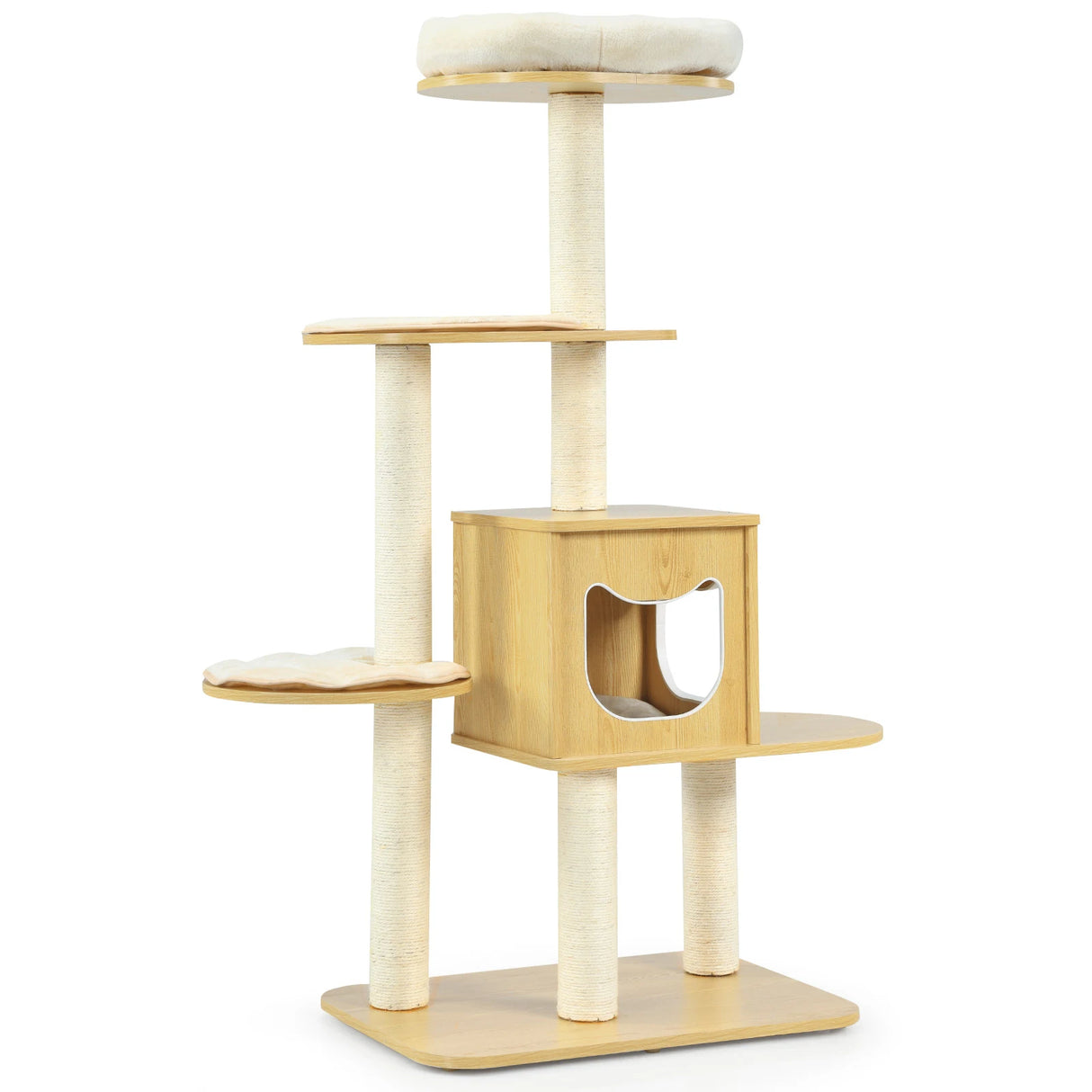 Multi-purpose Cat Tree with Plush Perch for Kittens and Cats
