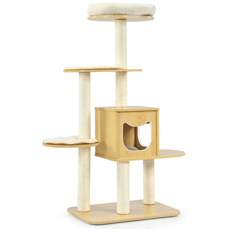 Multi-purpose Cat Tree with Plush Perch for Kittens and Cats