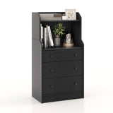 Modern Storage Dresser with Anti-toppling Device-Black