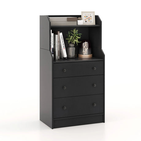 Modern Storage Dresser with Anti-toppling Device-Black