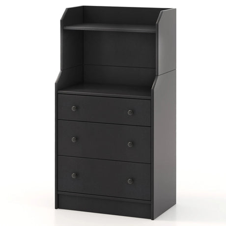 Modern Storage Dresser with Anti-toppling Device-Black