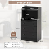 Modern Storage Dresser with Anti-toppling Device-Black
