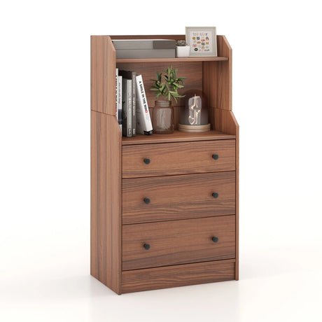 Modern Storage Dresser with Anti-toppling Device-Walnut