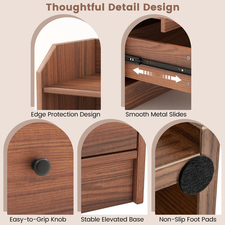 Modern Storage Dresser with Anti-toppling Device-Walnut